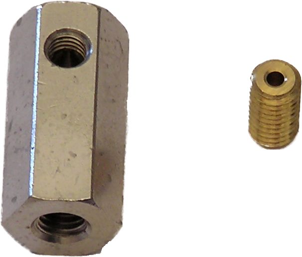 Base de manomètre nickelée avec broche filetée M6