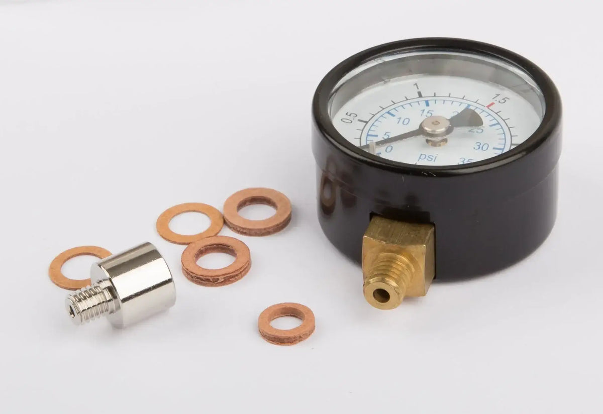Manometer mit Anschluss unten M 6, D=35 mm, inkl. Adapterstück 01529