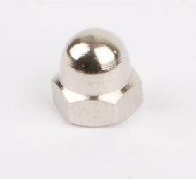 Metall-Hutmuttern vernickelt, M3