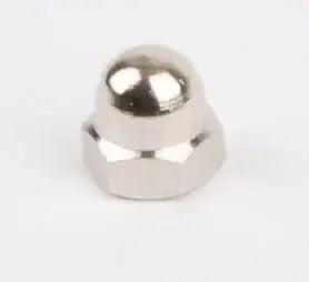 Metall-Hutmuttern vernickelt, M3