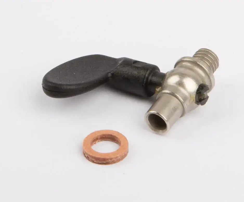 Absperrhahn mit Kunststoffhebel nickel